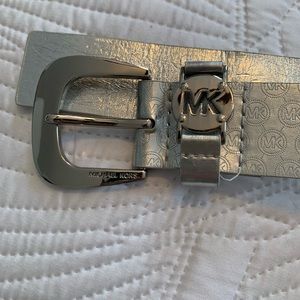 Michael Kors silver belt fits size 28 waist